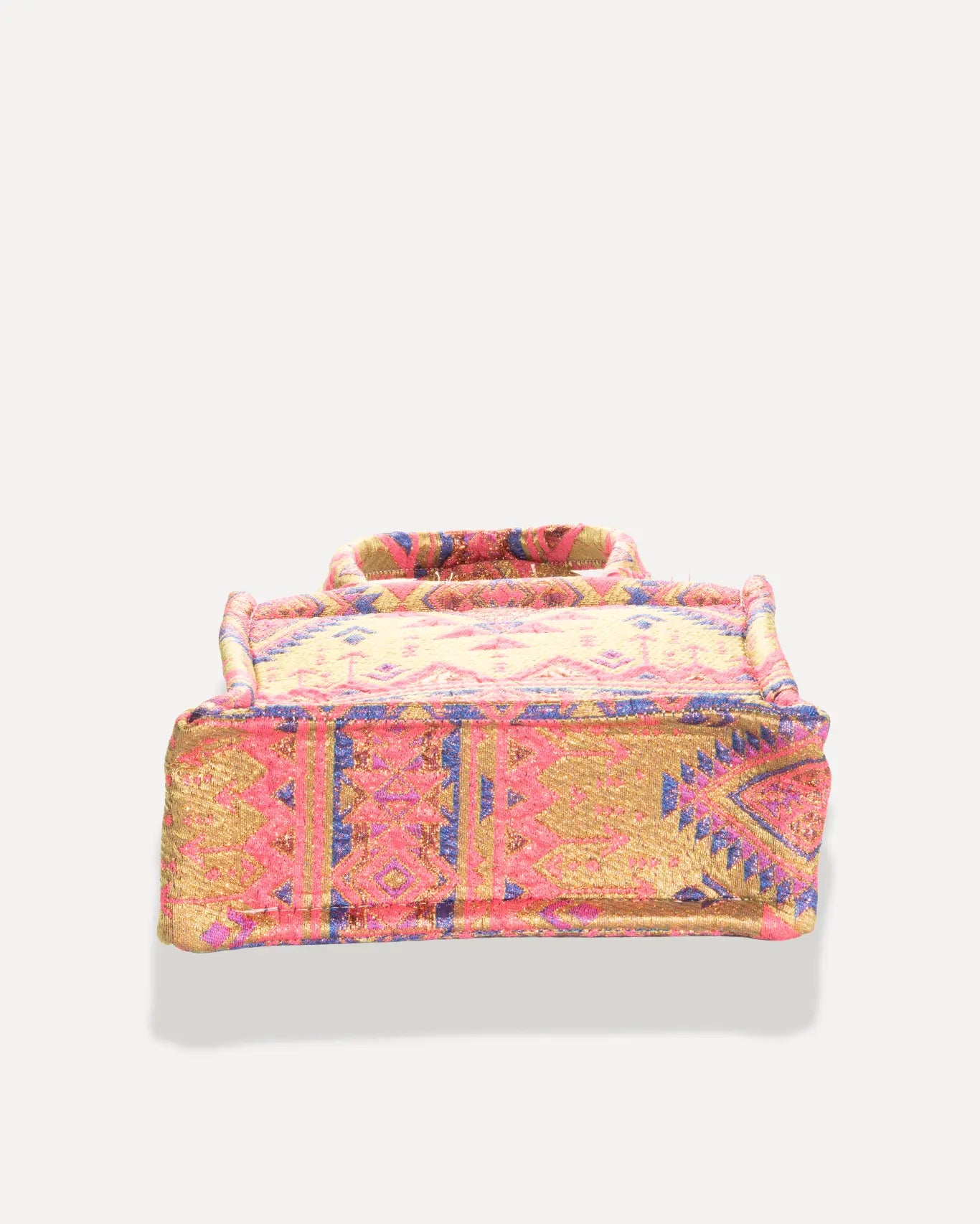 Bodenansicht Nisiotissa Mini Tote Bag Sorena Greece, flacher stabiler Boden kleiner Shopper handgefertigt