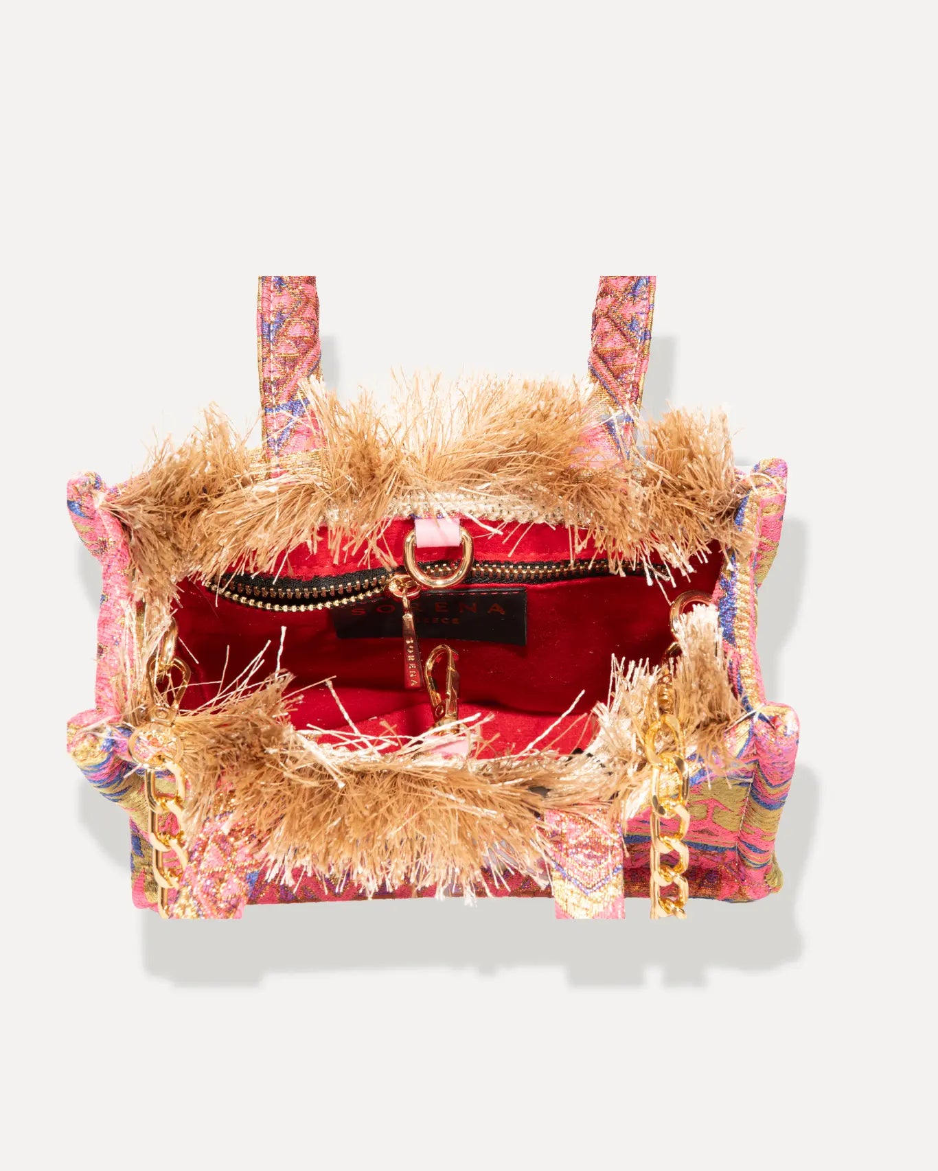 Innenansicht Nisiotissa Mini Tote Bag Sorena Greece, Innenfach Schlitztasche vegane Tasche mini Griechenland