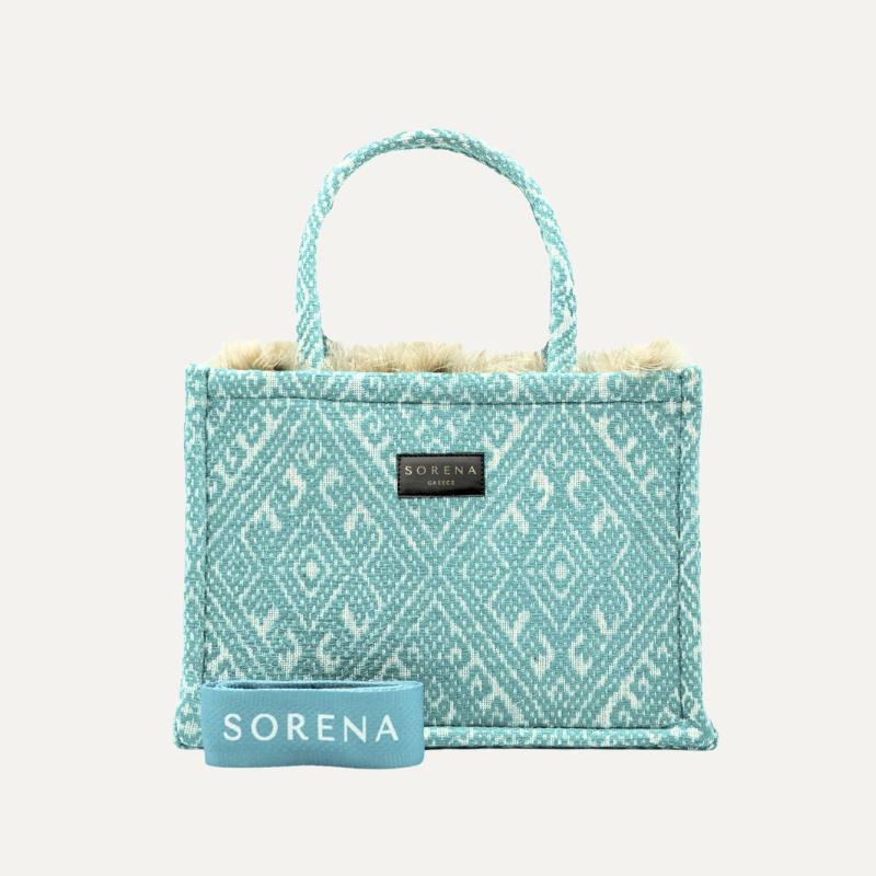 SORENA SXOINOUSA – Insel-Shopper in Türkis, handgemacht