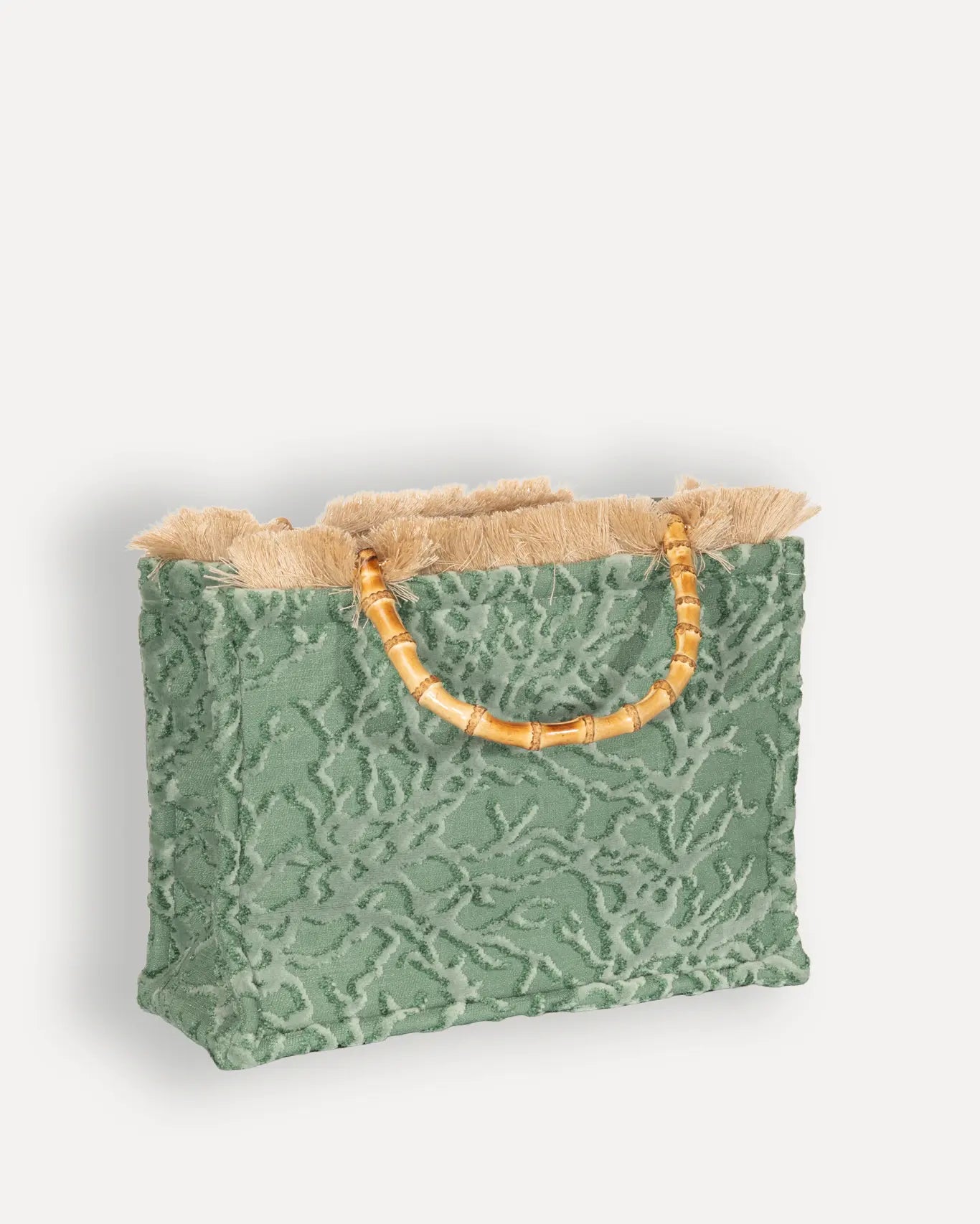 Rückseite Esmeralda Medium Tote Bag Sorena Greece, Rückseite Smaragdgrün Saphirblau Shopper handgefertigte Qualität Sorena.