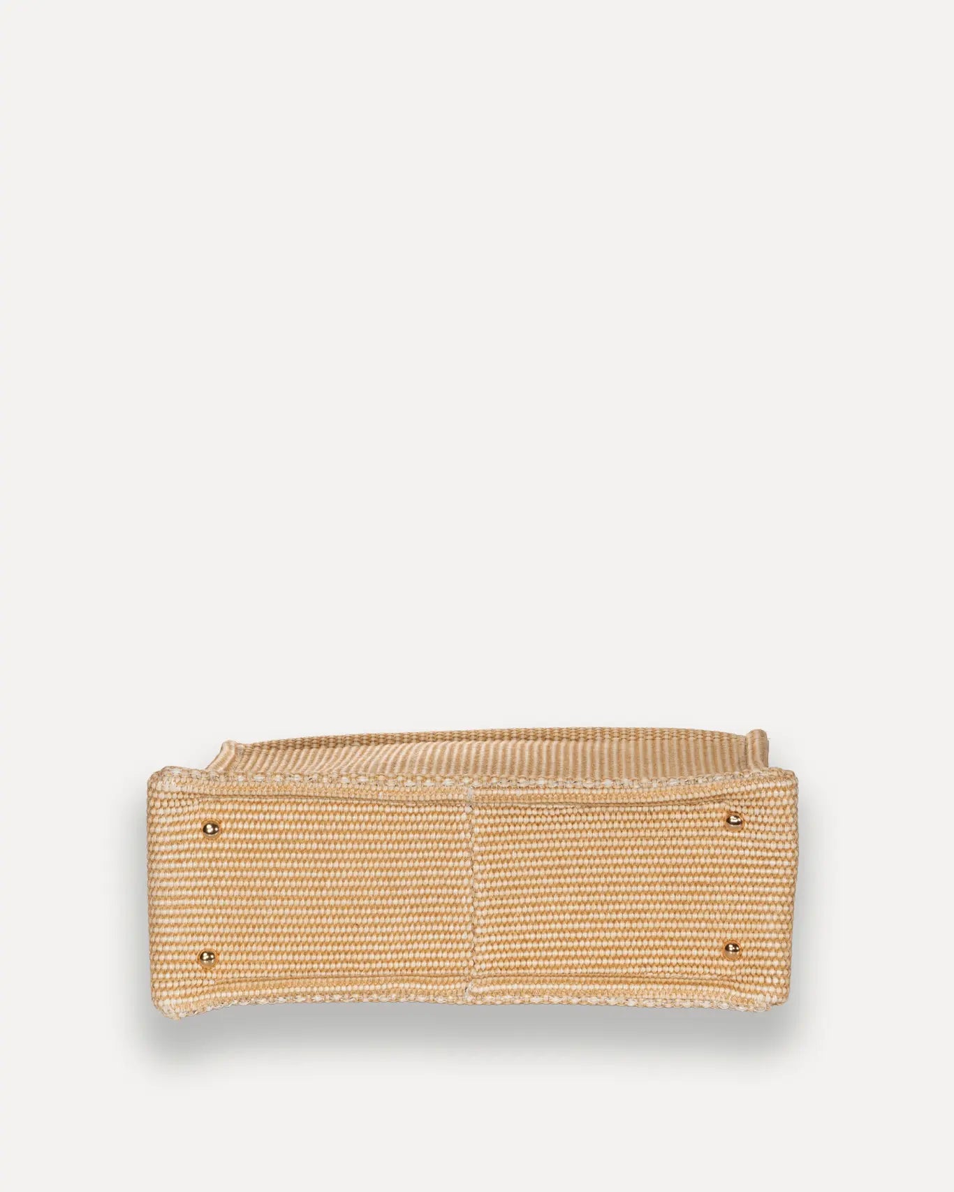 Bodenansicht Irida Medium Tote Bag Sorena Greece, Stroh Unterseite mittlerer Shopper Naturton stabiler Boden.