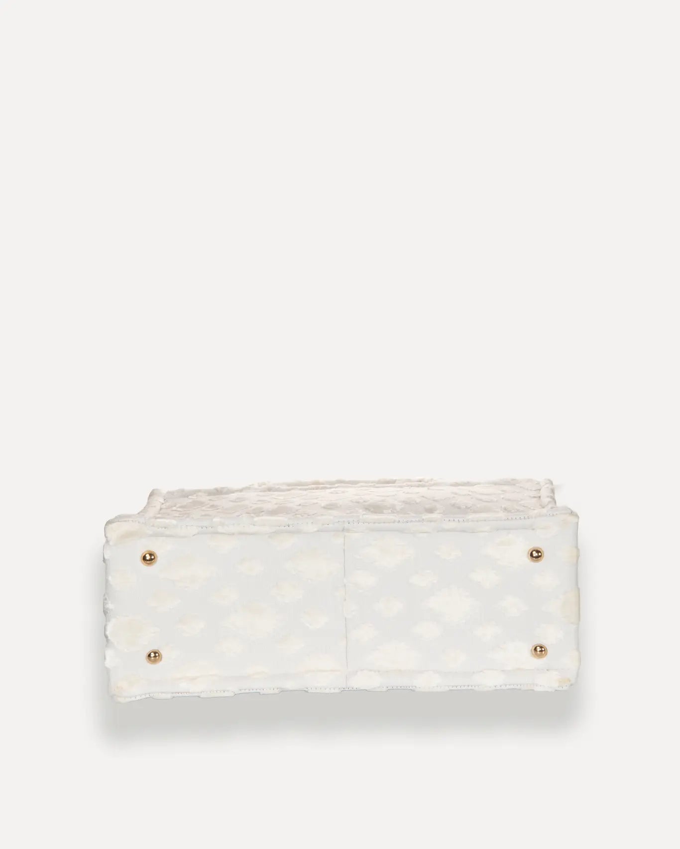 Bodenansicht Milos Medium Tote Bag Sorena Greece, stabiler Bouclé Boden Creme Unterseite mittelgroßer Shopper handgefertigt.