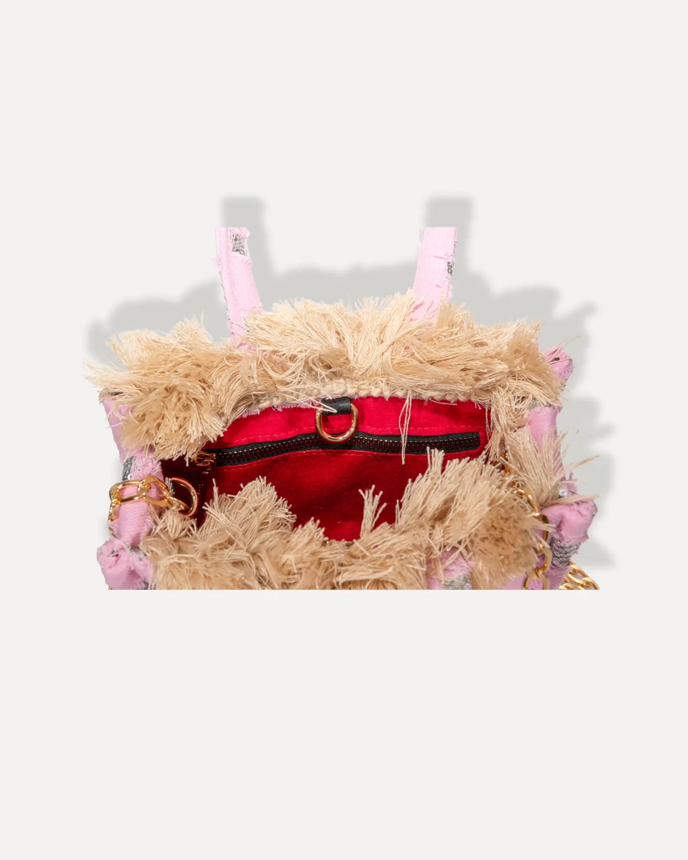 Innenansicht Rozalia Mini Tote Bag Sorena Greece, Innenfach Schlitztasche vegane Tasche mini Rosa Griechenland