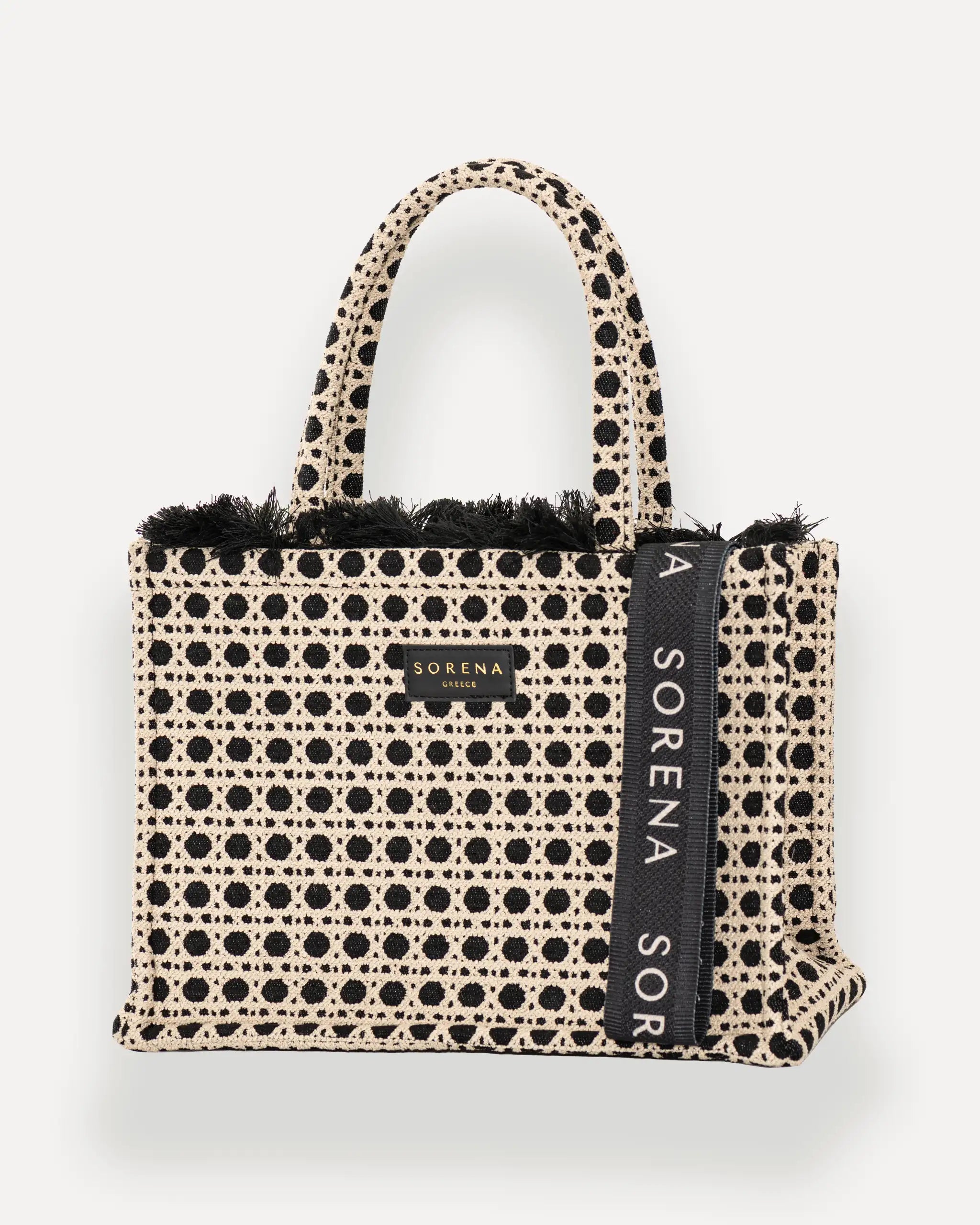 Sorena Greece Shopper Madalena Schwarz, Beige - Business, vegan