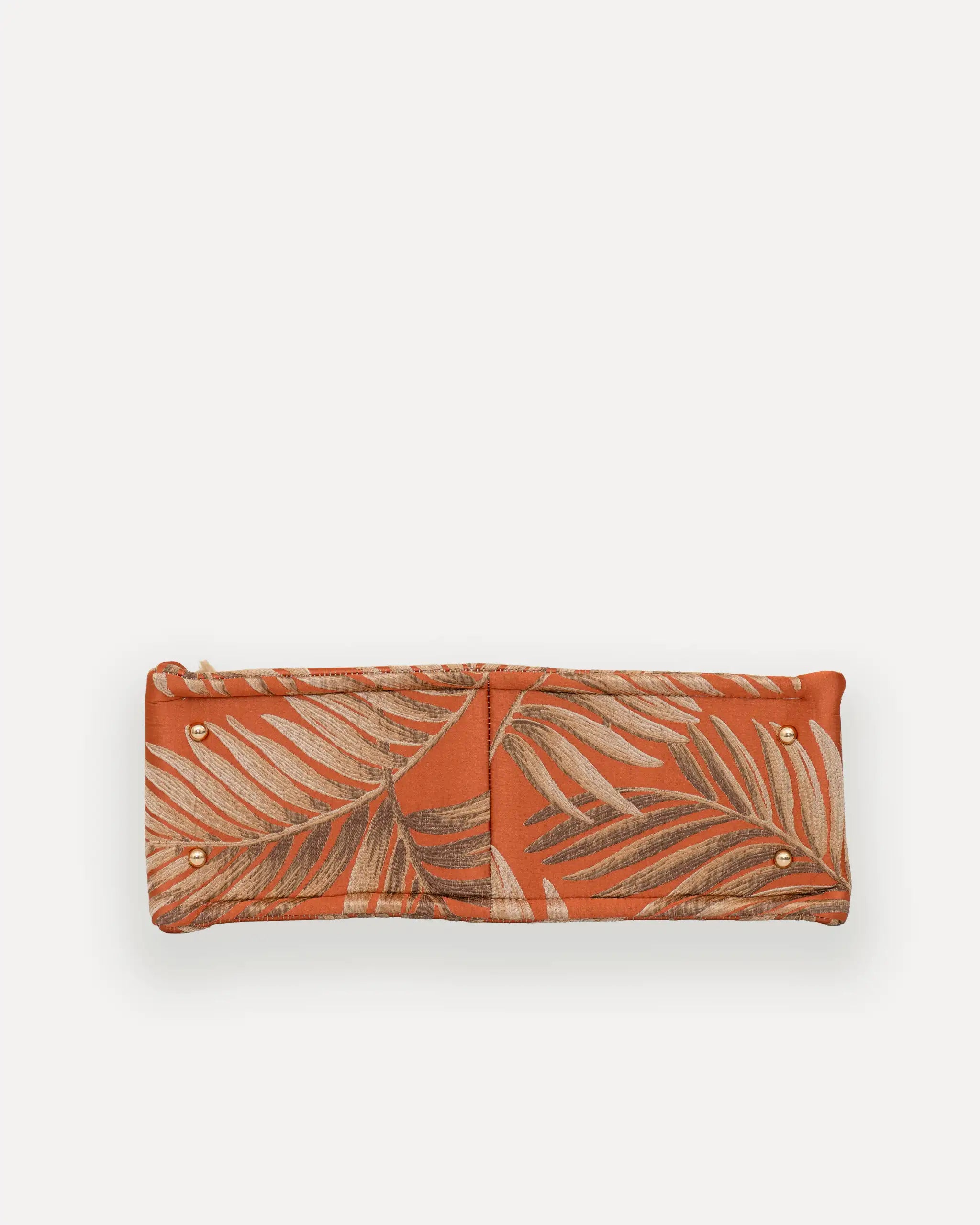 Shopper Tasche, Bodenansicht, Orange, Palmenmuster