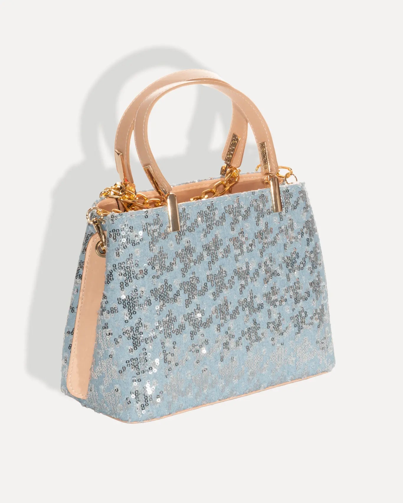 Rückseite Galleria Bag Tritiani Edition Sorena Greece, Pailletten Galleria Rückseite irisierend Silber handgefertigte Qualität