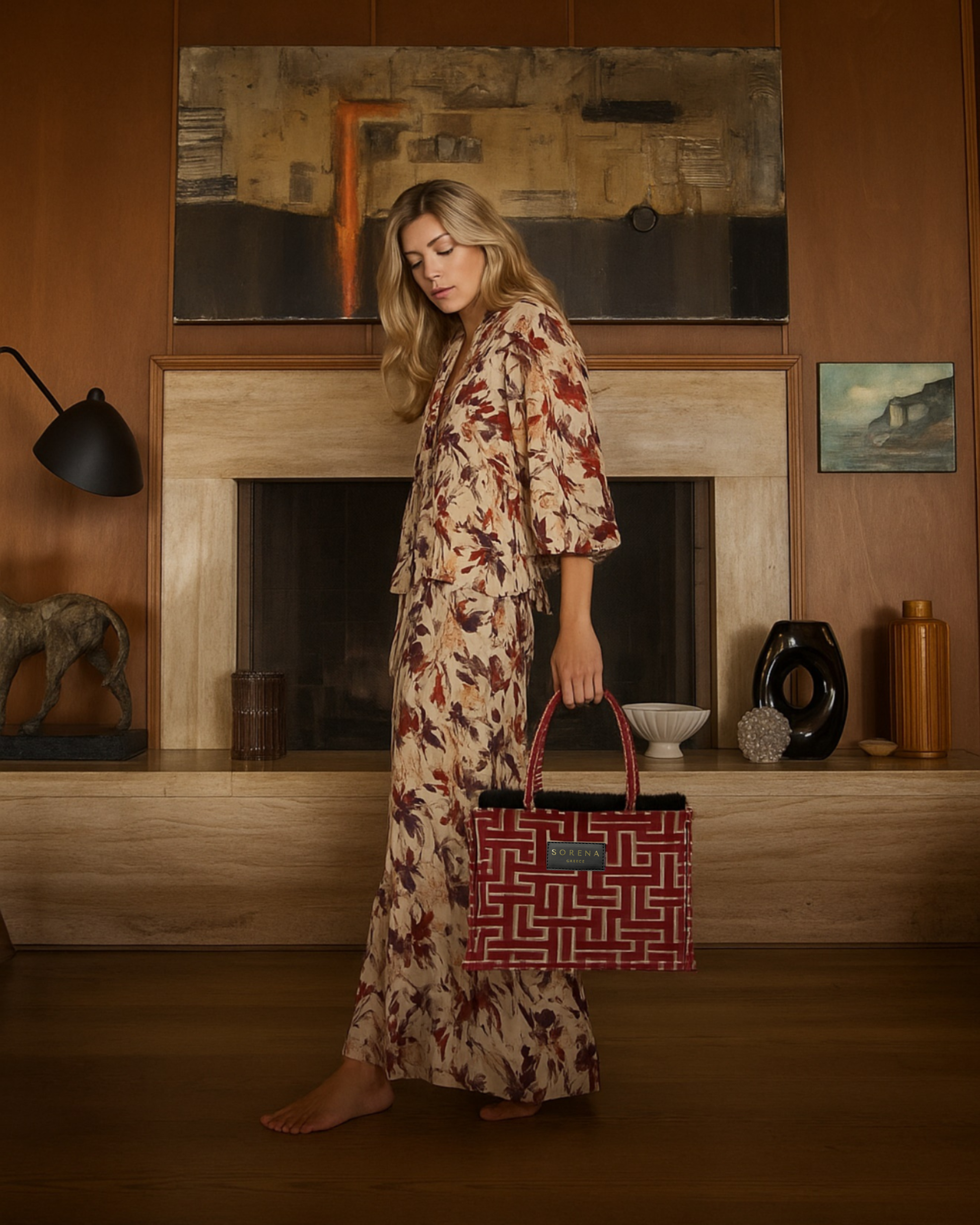 FILOMENI Shopper am Model – Statement-Bag für Herbst & Winter, ideal für Alltag & Dinner, SORENA, vegan & handgemacht