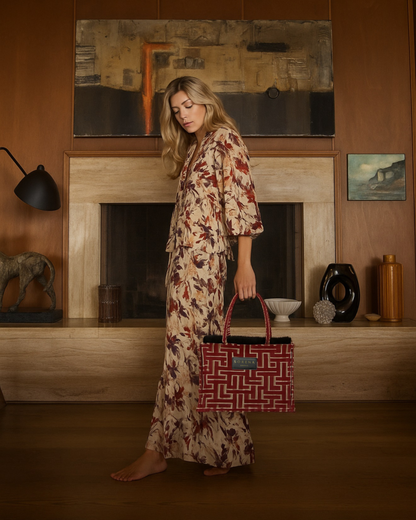 FILOMENI Shopper am Model – Statement-Bag für Herbst & Winter, ideal für Alltag & Dinner, SORENA, vegan & handgemacht