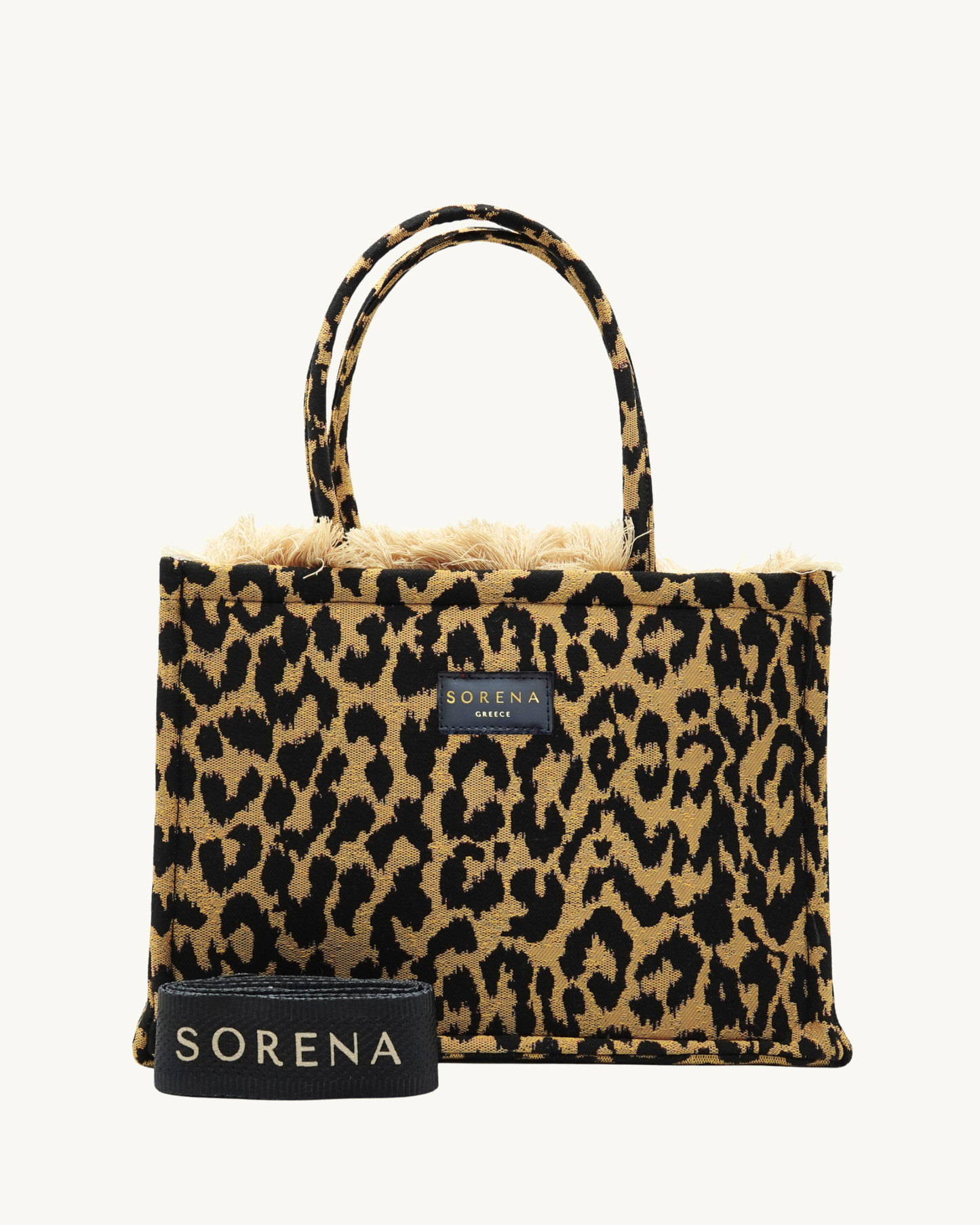 WILD Shopper frontal – ikonisches Leopardenmuster mit Fellbesatz, stabile Henkel & Markenlabel, nachhaltig gefertigt