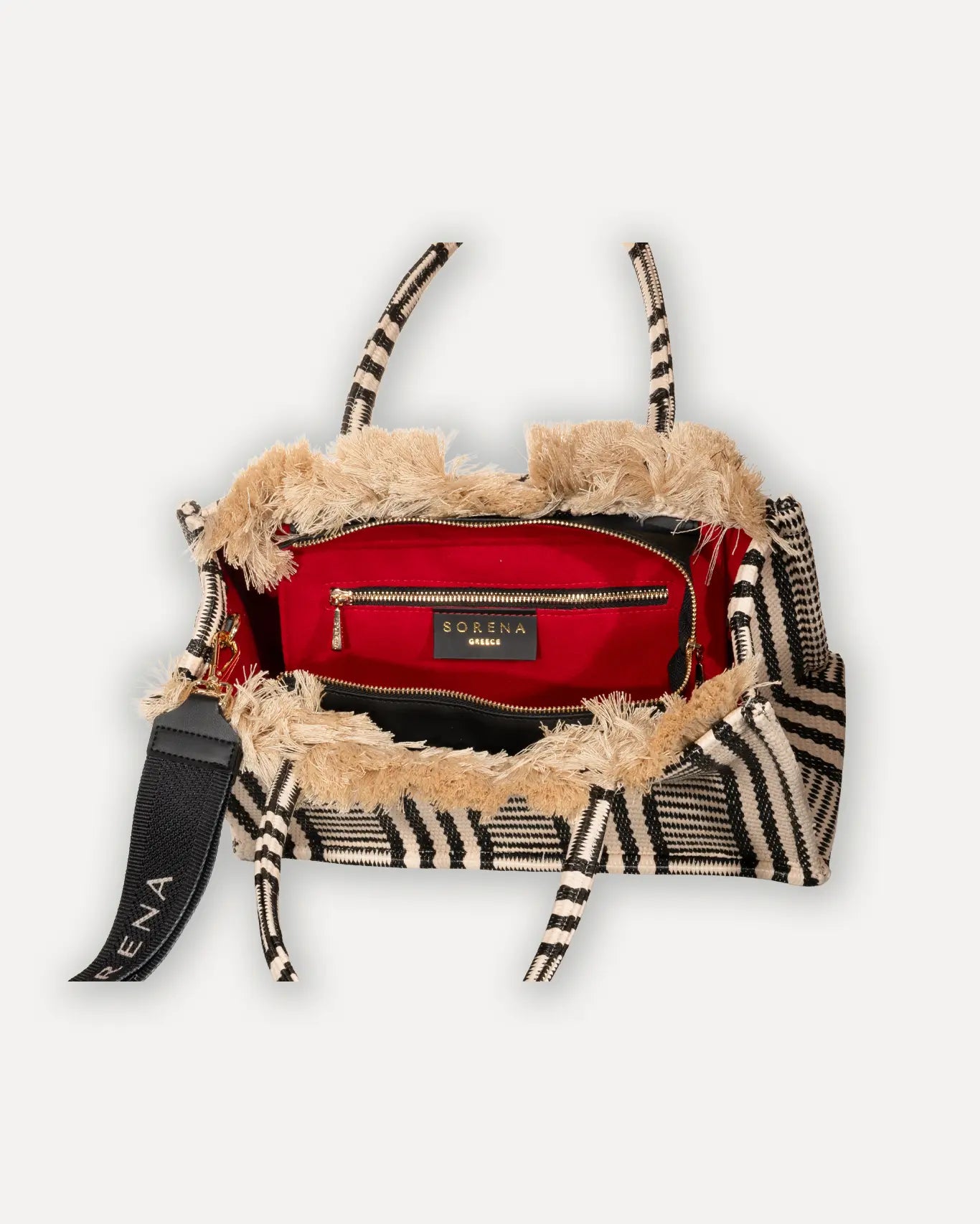 Innenansicht Ammos Medium Tote Bag Sorena Greece, Hauptfach Innentasche veganer Shopper Ammos Griechenland.