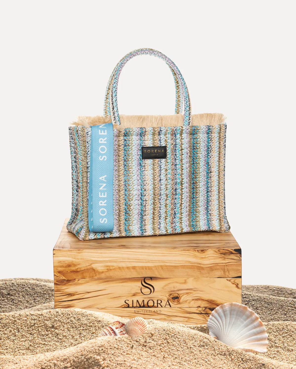 Vegane Shopper Tasche türkis beige Stroh Sommer | Sorena Elafonissos ...