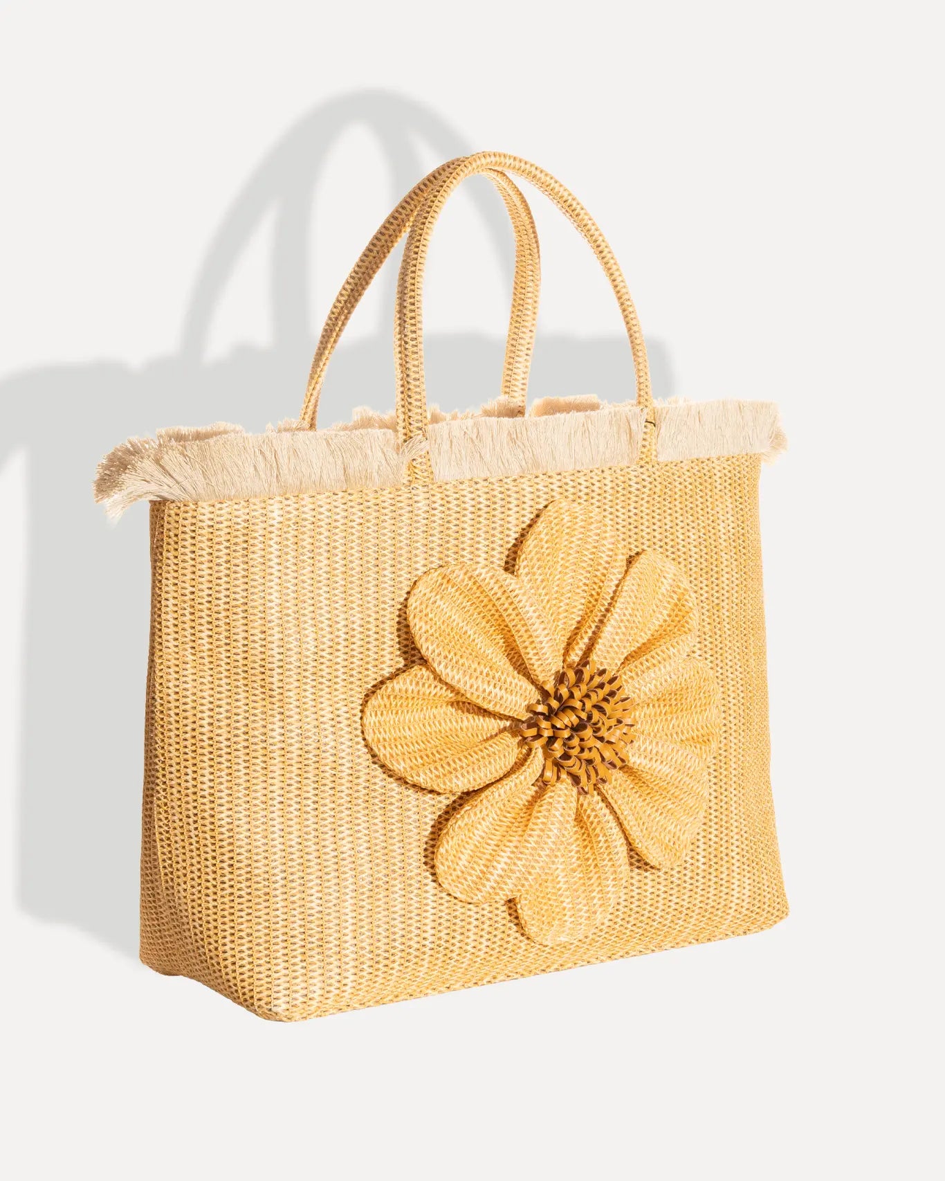 Rechte Seite Falbala Beach Bag Sand Sorena Greece, Sandton Strandtasche Falbala Blumenapplikation Reißverschluss Griechenland