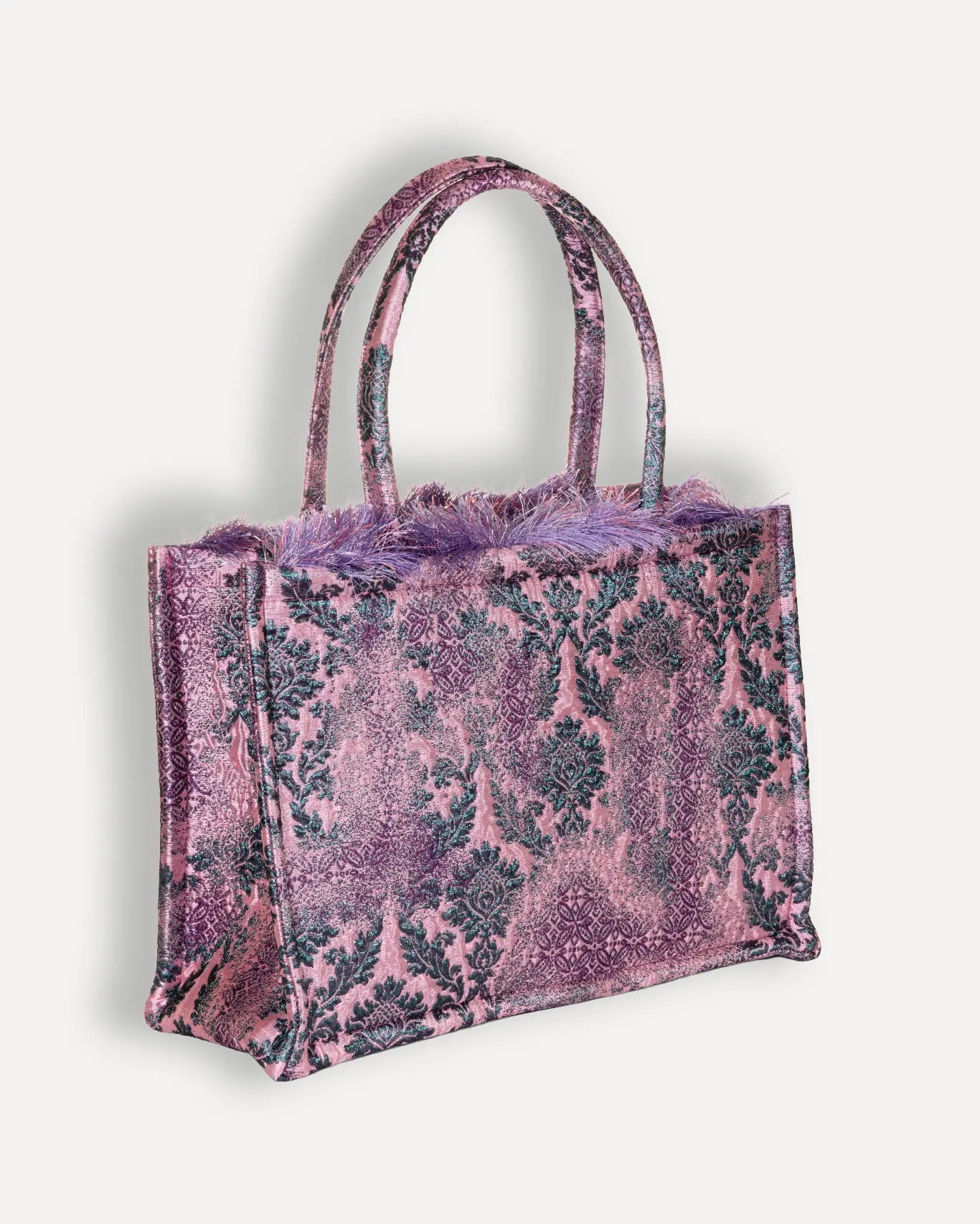 Rückseite Fragosyko Medium Tote Bag Sorena Greece, Damask Jacquard Rückseite handgefertigte Qualität Shopper Sorena.