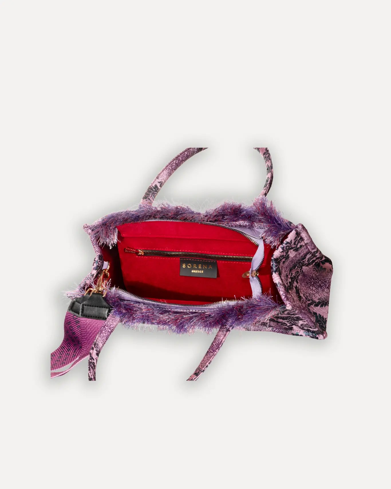 Innenansicht Fragosyko Medium Tote Bag Sorena Greece, Hauptfach Innentasche veganer Shopper Fragosyko Griechenland.