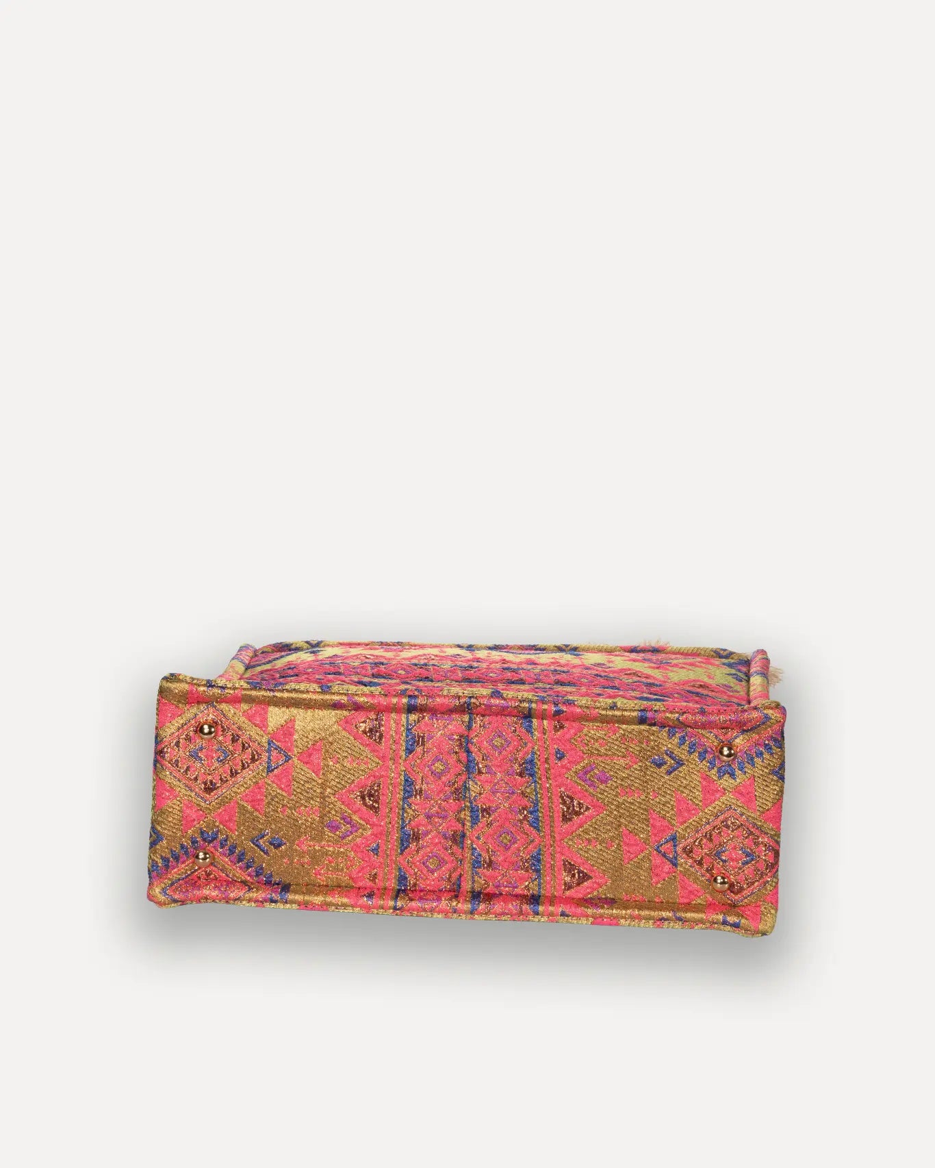 Bodenansicht Nisiotissa Medium Tote Bag Sorena Greece, stabiler Boden mittlerer Shopper Unterseite handgefertigt.