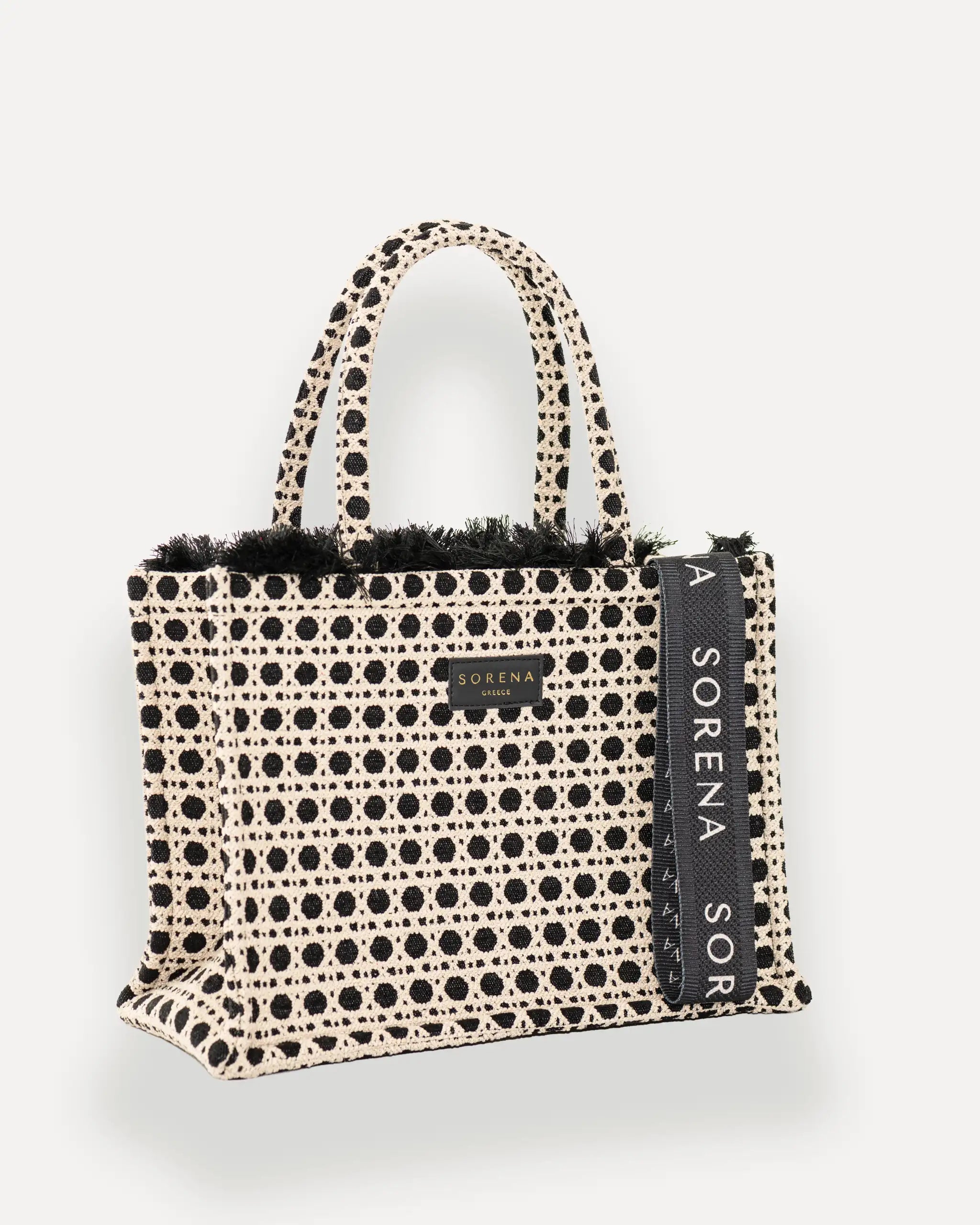 Sorena Greece Shopper Madalena Schwarz, Beige - Business, vegan