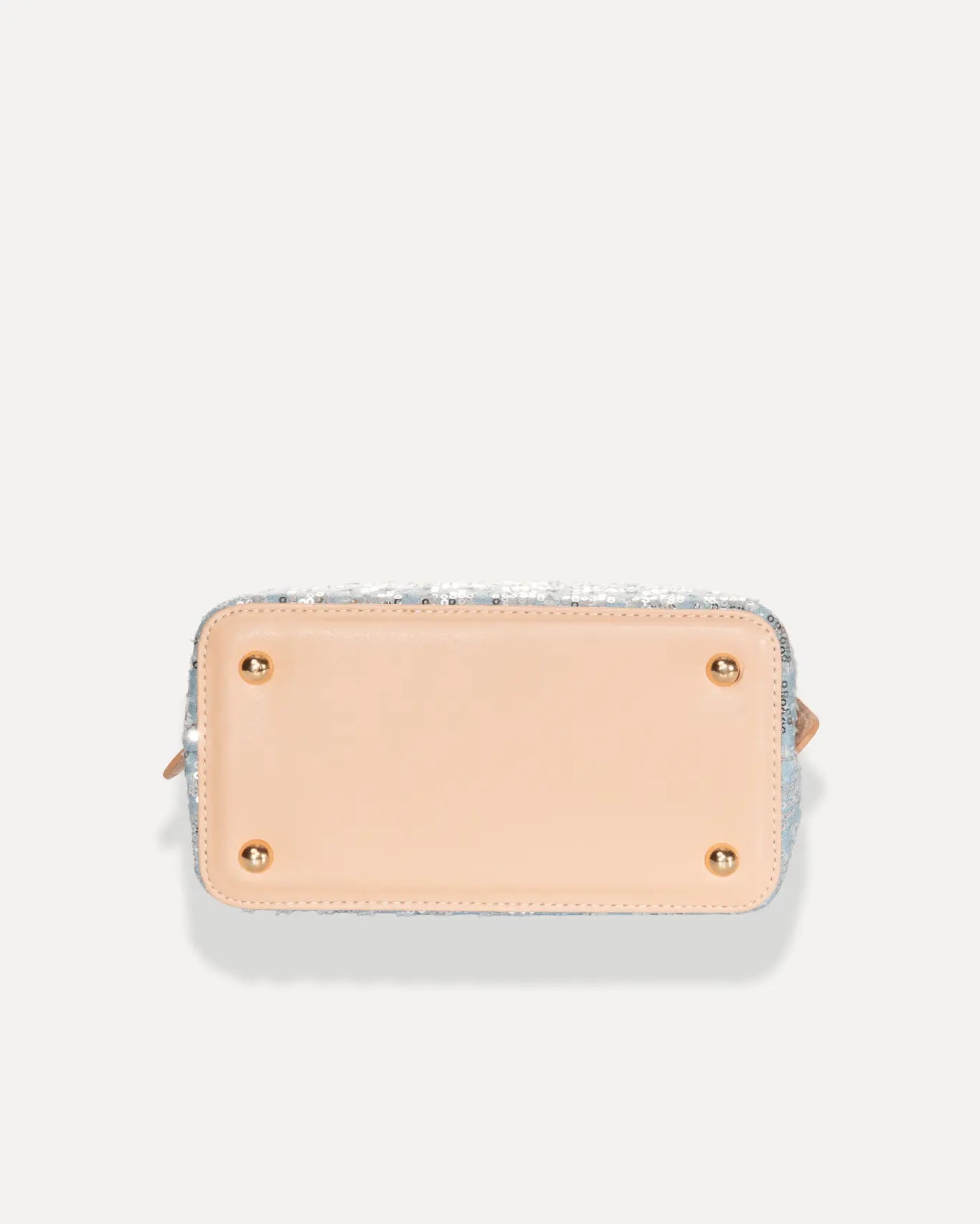 Bodenansicht Galleria Bag Tritiani Edition Sorena Greece, Boden Galleria Pailletten Silber stabile Unterseite handgefertigt